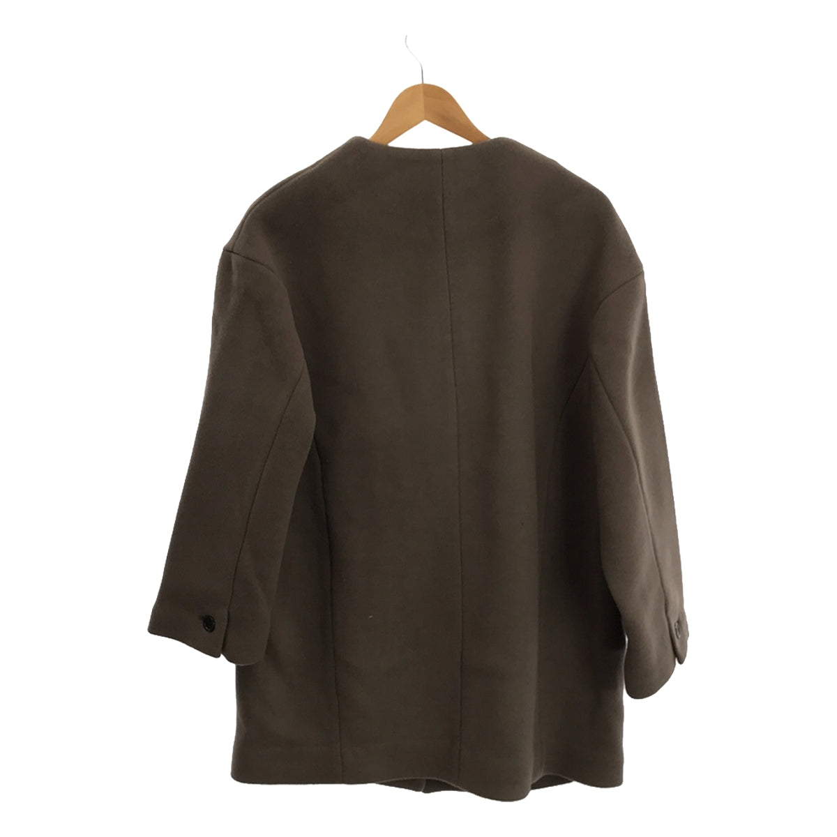 SLOBE IENA / スローブイエナ | 2023AW | ウールダブルモッサ ノーカラーショートコート | 38 | ブラウン | レディース