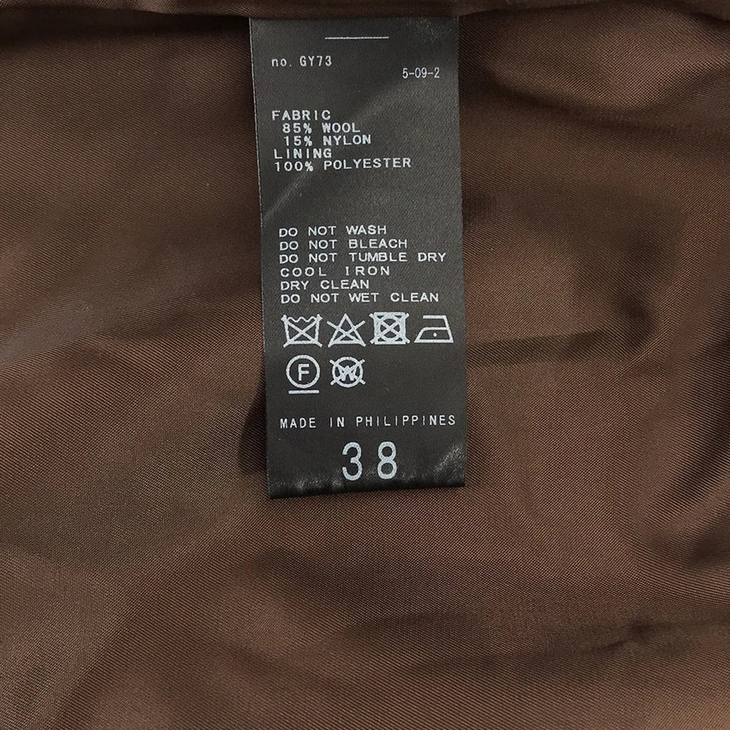 スローブイエナ　新品　2023ウールモッサノーカラーショートコート　38 スローブイエナ新品2023ウールモッサノーカラーショートコート38