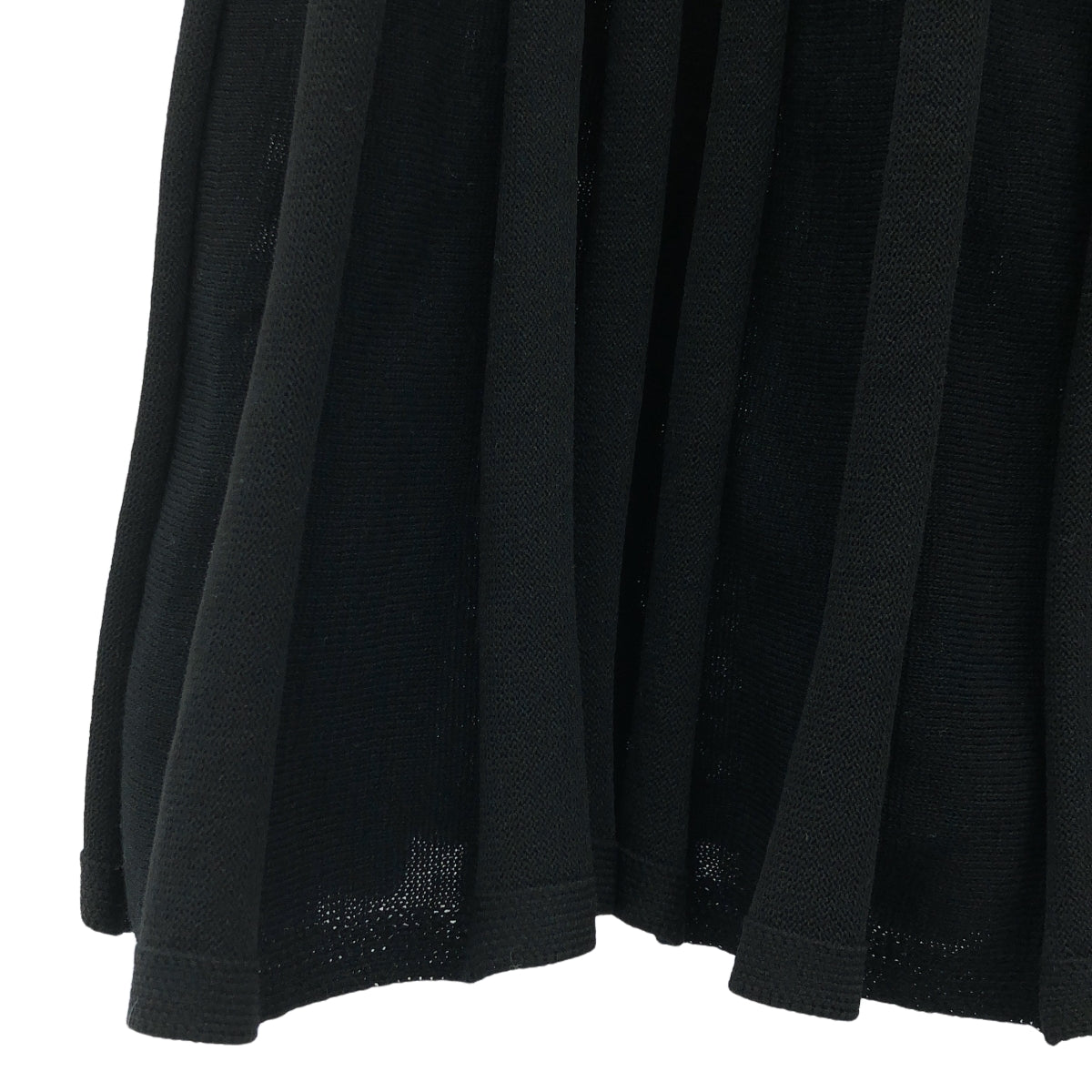 【美品】  ZUCCa / ズッカ | ニット ストライプ プリーツ スカート | M | ブラック | レディース