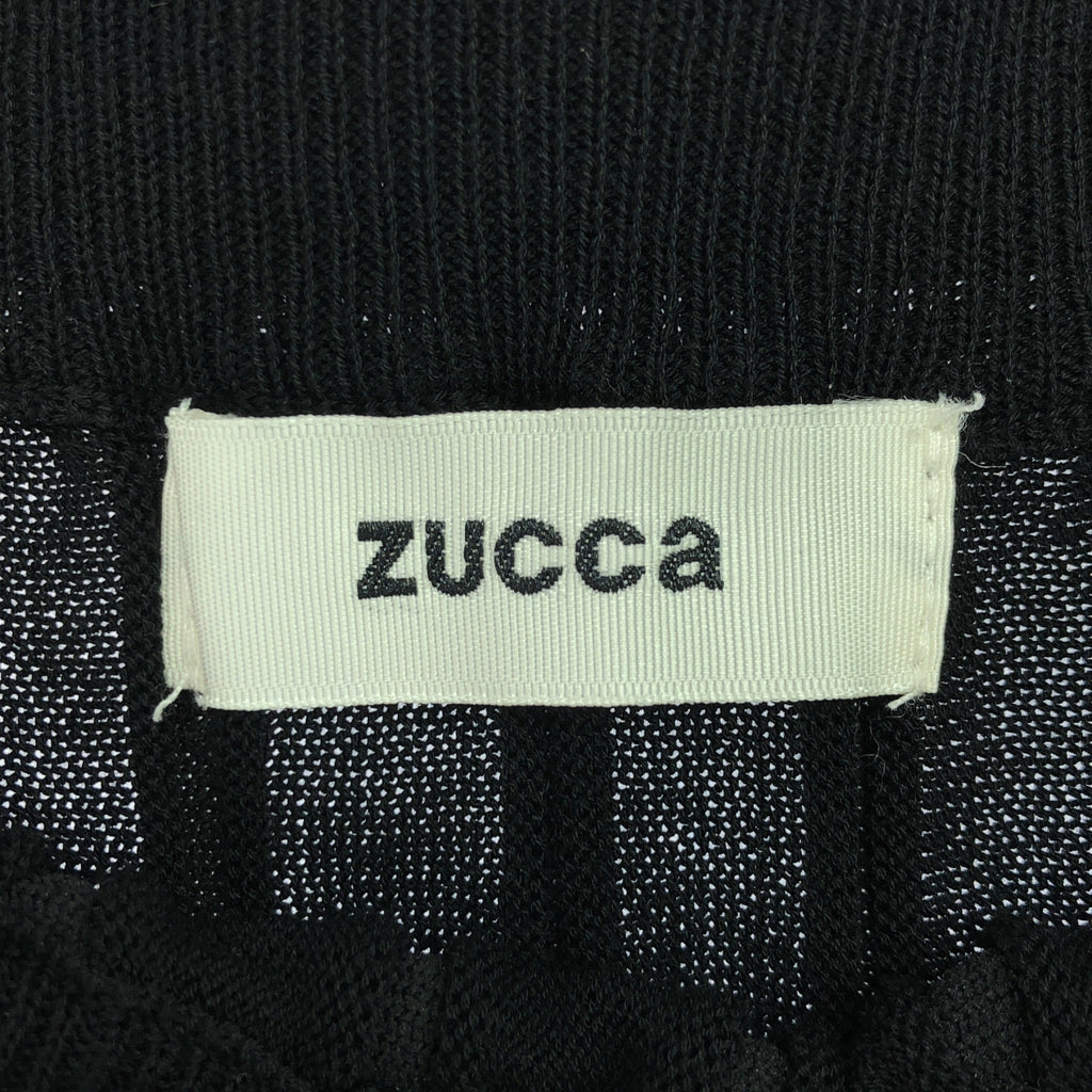 【美品】  ZUCCa / ズッカ | ニット ストライプ プリーツ スカート | M | ブラック | レディース