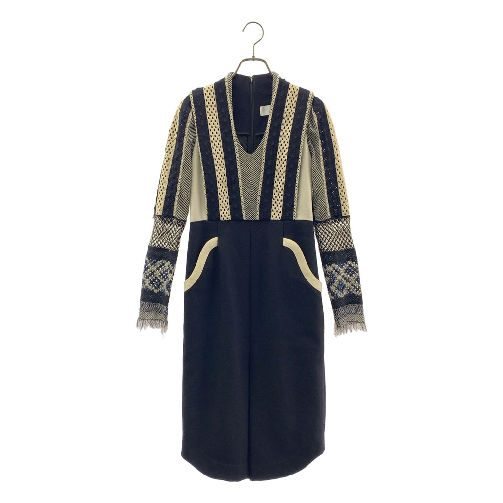 Mame Kurogouchi / マメクロゴウチ | フリンジスリーブ ニット ドレス ワンピース / 裏地付き | 1 | レディース