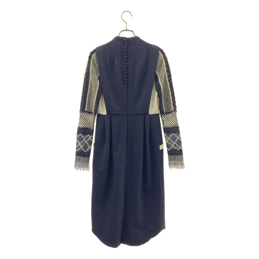 Mame Kurogouchi / マメクロゴウチ | フリンジスリーブ ニット ドレス ワンピース / 裏地付き | 1 | レディース