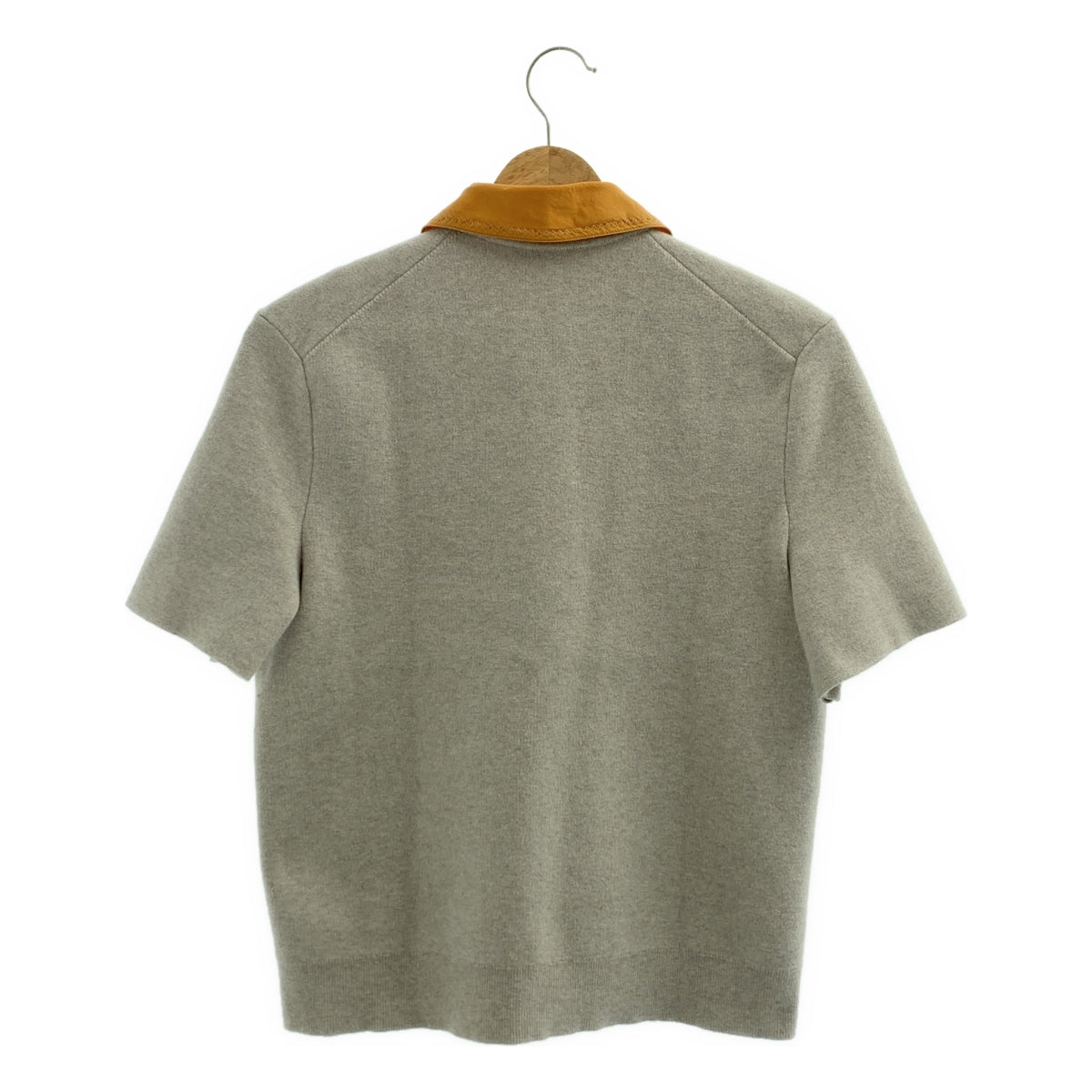 理論 | 棉質羊絨混紡針織 Polo 衫 | S 碼 | 灰色/橙色 | 女款