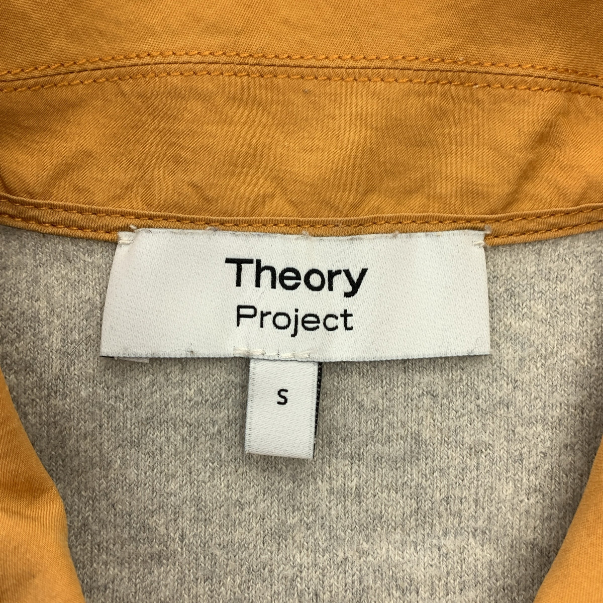 理論 | 棉質羊絨混紡針織 Polo 衫 | S 碼 | 灰色/橙色 | 女款