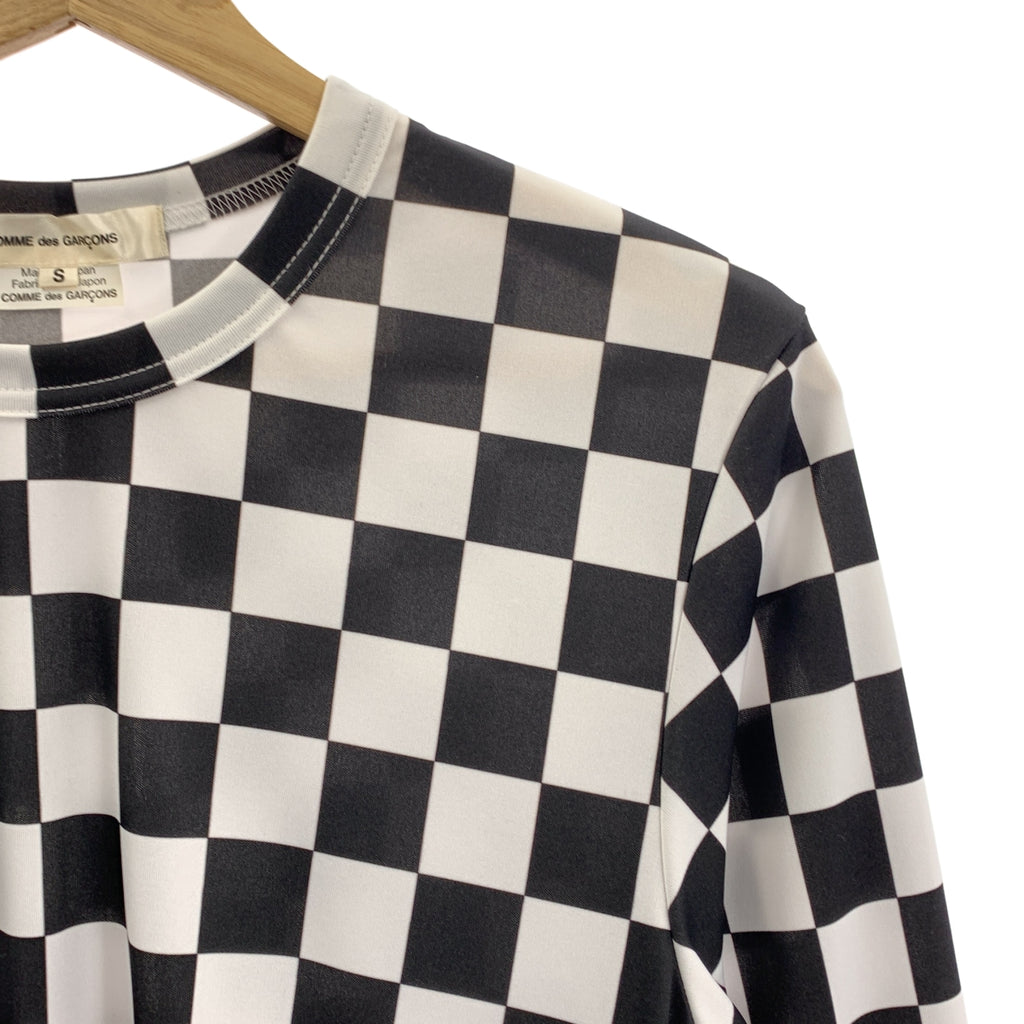 COMME des GARCONS / コムデギャルソン | 2021AW | チェッカー  燕尾 ロングスリーブ カットソー | S | ブラック/ホワイト | レディース