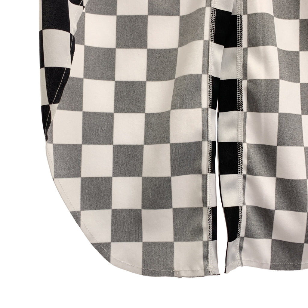 COMME des GARCONS / コムデギャルソン | 2021AW | チェッカー  燕尾 ロングスリーブ カットソー | S | ブラック/ホワイト | レディース