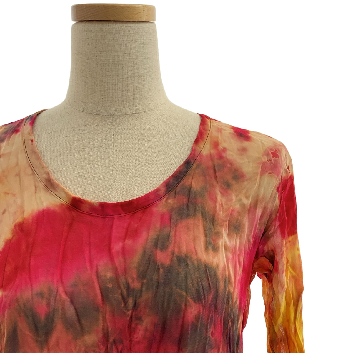 COMME des GARÇONS | 經編布料1994 |側開衩人造絲染色水洗洋裝 |