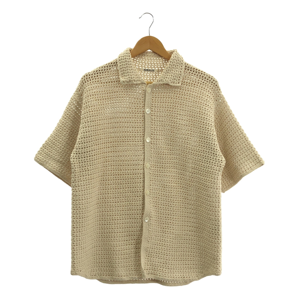AURALEE / オーラリー | 2024SS | HAND CROCHET KNIT HALF SLEEVED SHIRT ハンド クロシェ ニットシャツ | 4 | メンズ