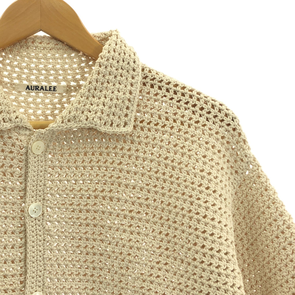 AURALEE / オーラリー | 2024SS | HAND CROCHET KNIT HALF SLEEVED SHIRT ハンド クロシェ ニットシャツ | 4 | メンズ