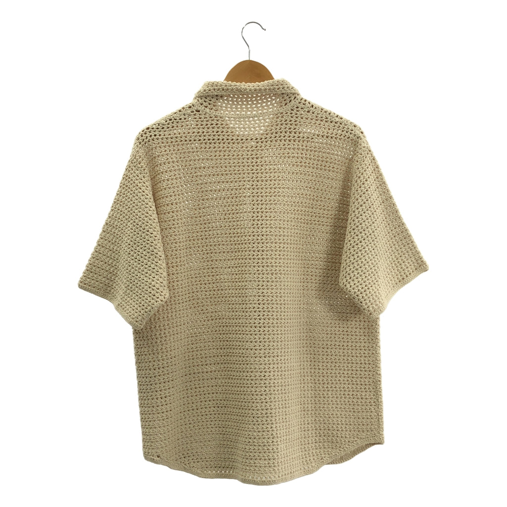 AURALEE / オーラリー | 2024SS | HAND CROCHET KNIT HALF SLEEVED SHIRT ハンド クロシェ ニットシャツ | 4 | メンズ