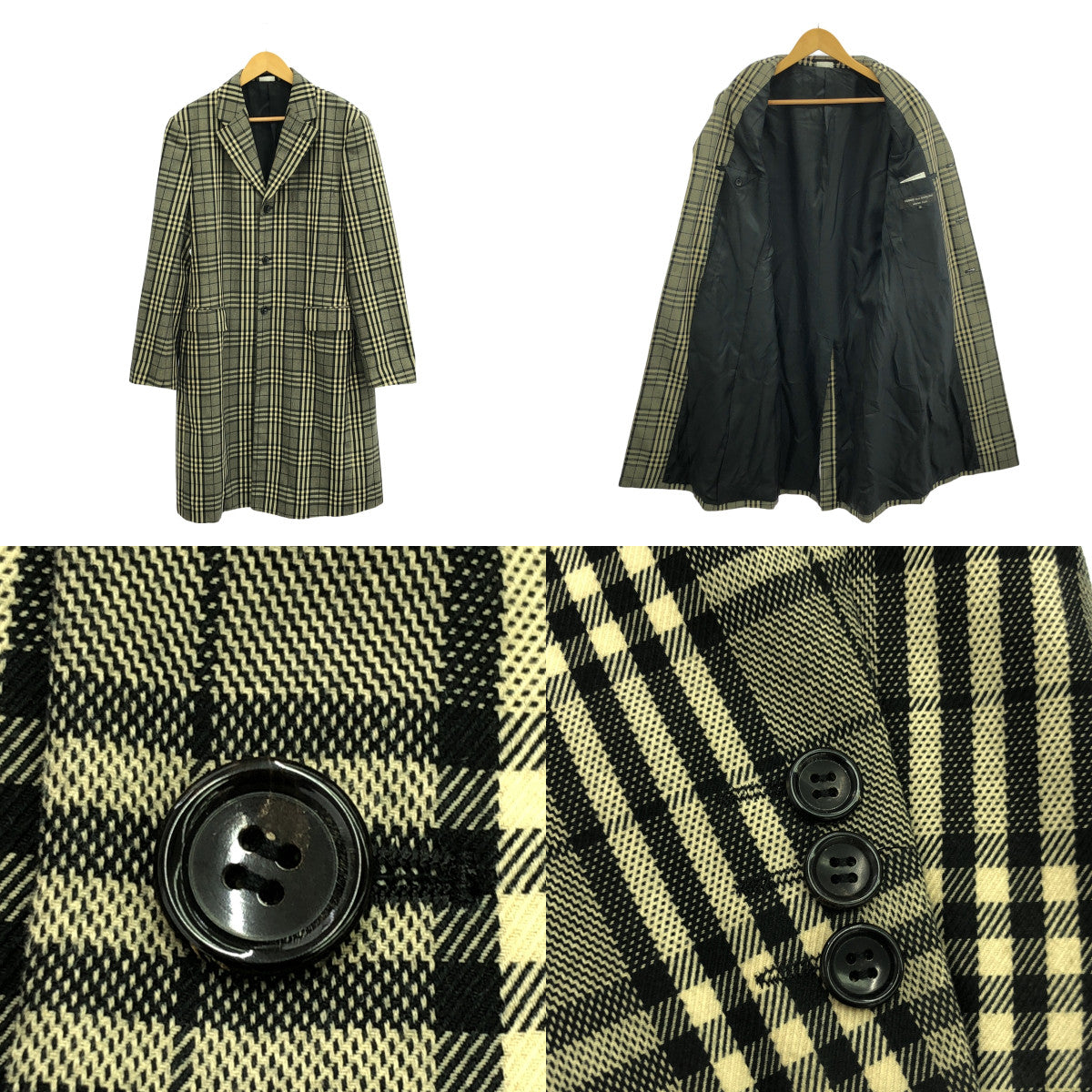 COMME des GARCONS HOMME PLUS / コムデギャルソンオムプリュス | 2020AW | ポリエステル シングル チェスターコート / 総裏地 | M | グレー/ブラック | メンズ