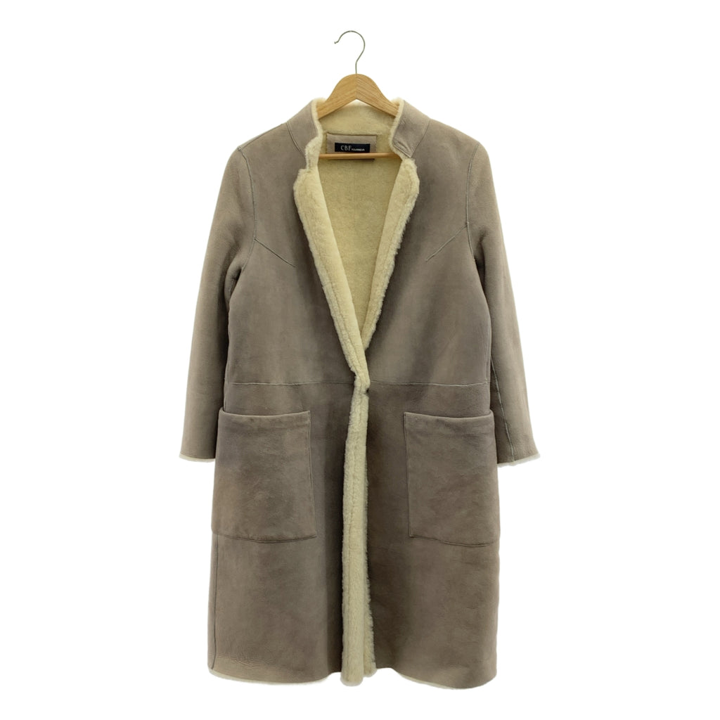 CBF FOURREUR / シービーエフ | ムートン コート | L | グレー/アイボリー | レディース