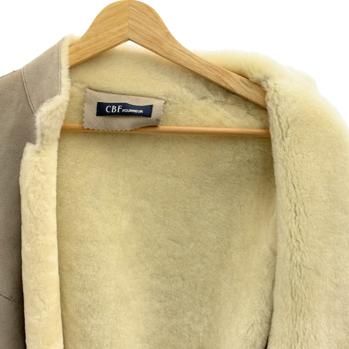 CBF FOURREUR / シービーエフ | ムートン コート | L | グレー/アイボリー | レディース