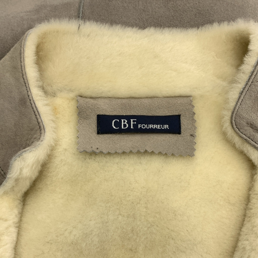 CBF FOURREUR / シービーエフ | ムートン コート | L | グレー/アイボリー | レディース