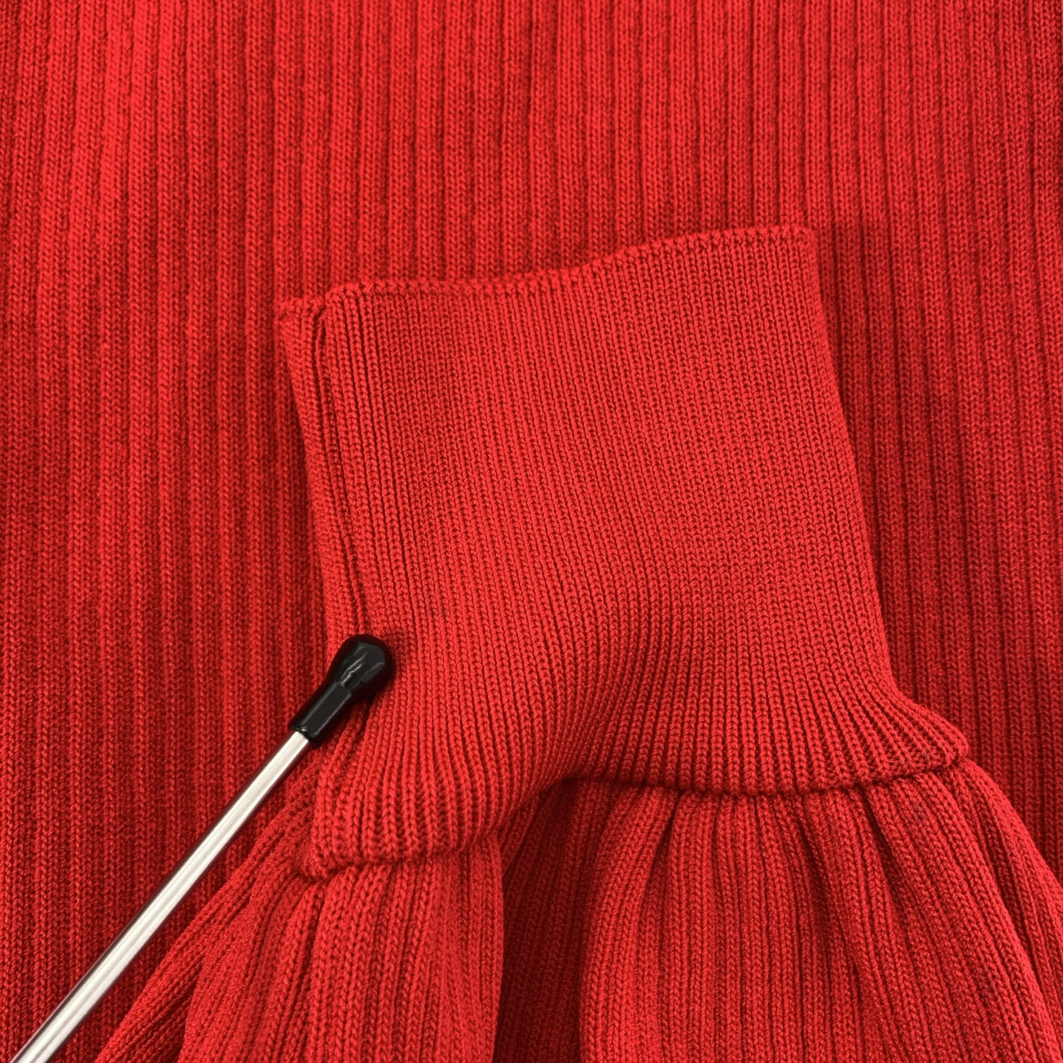 MSGM / エムエスジーエム | ハートホール ハイネック パフスリーブ リブニット | S | レッド | レディース