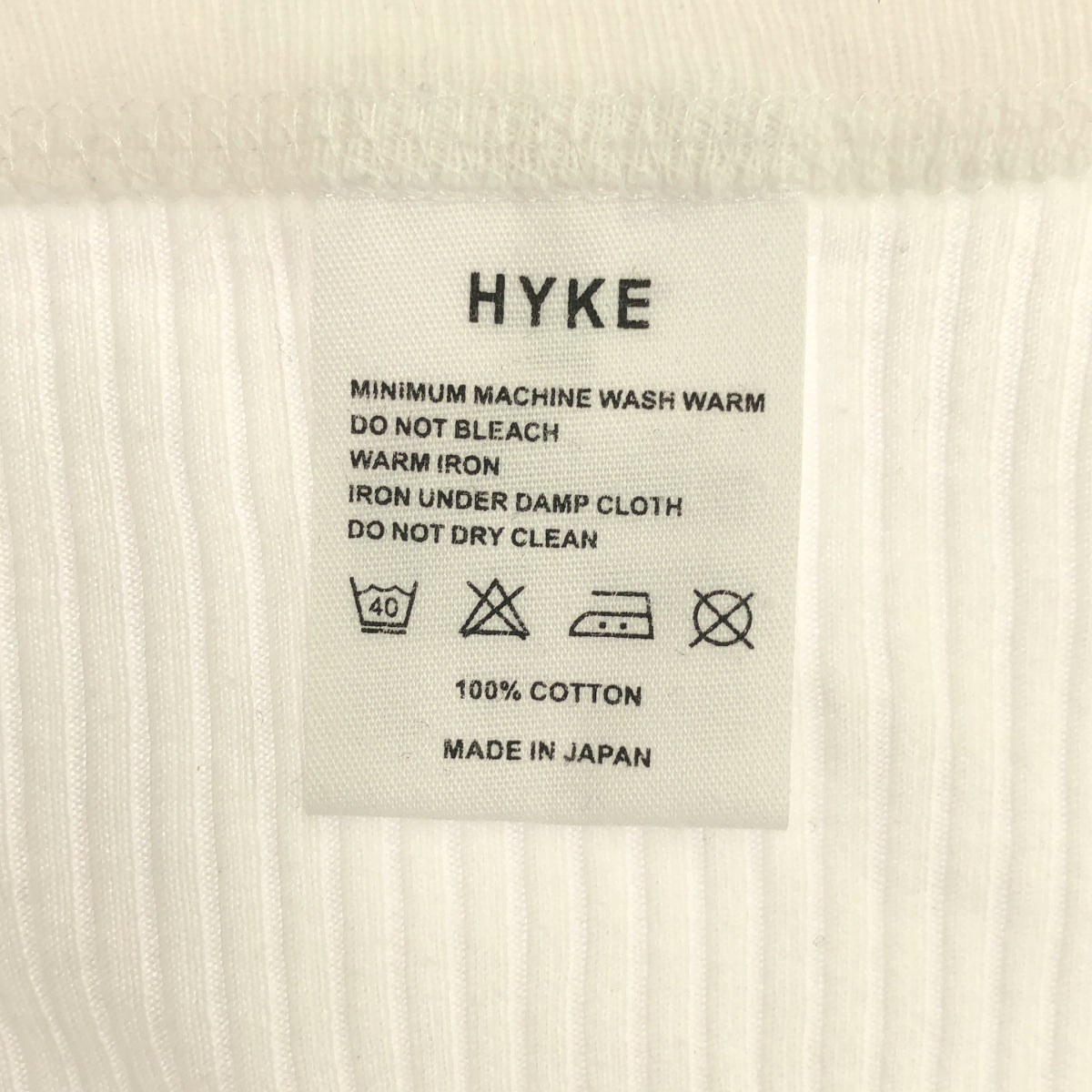 HYKE / Hike | Cotton ribbed long sleeve cut and sew |