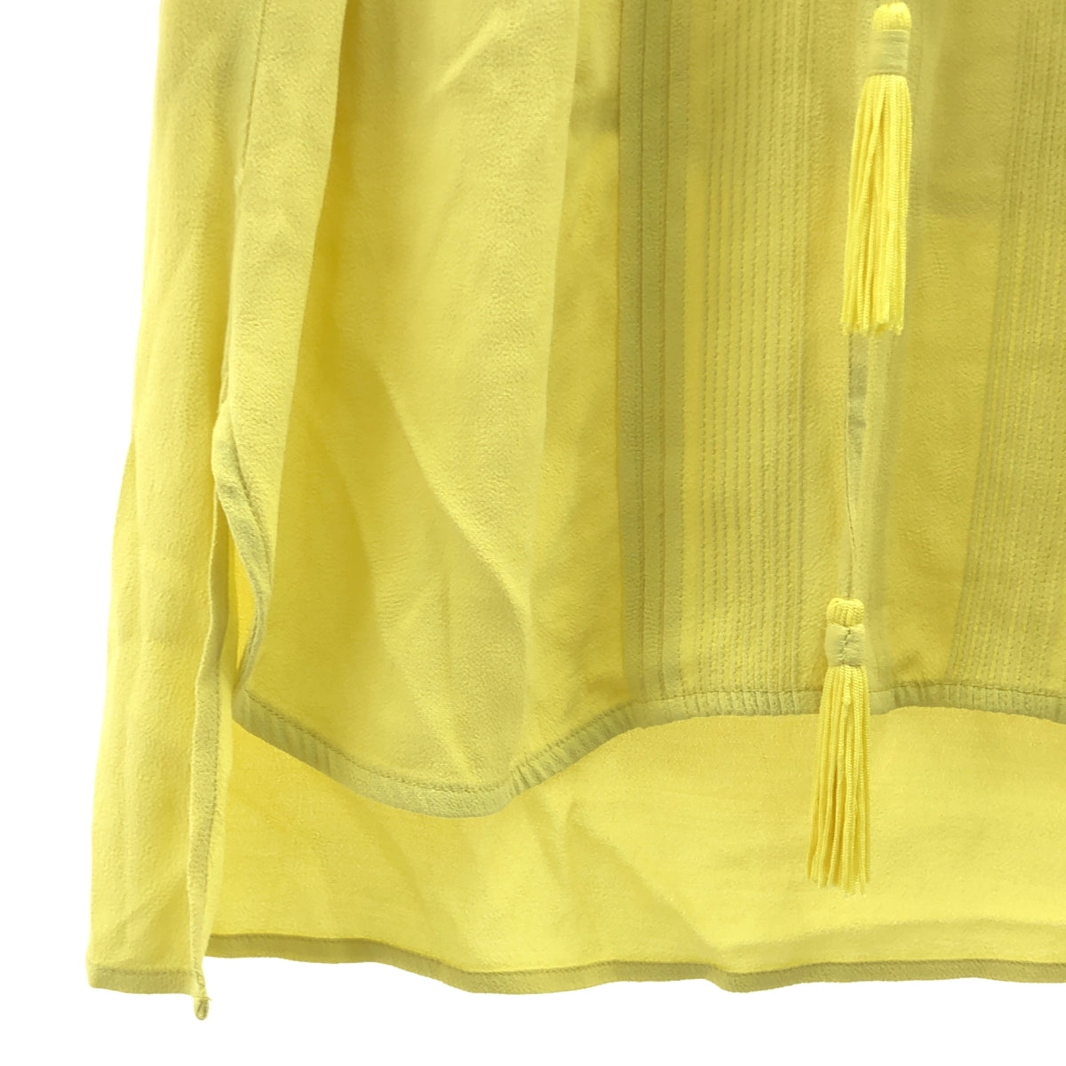 DIANE VON FURSTENBERG / ダイアンフォンファステンバーグ | SLICED DRESS / レーヨン シフォン プリーツ ワンピース | 8 | イエロー | レディース