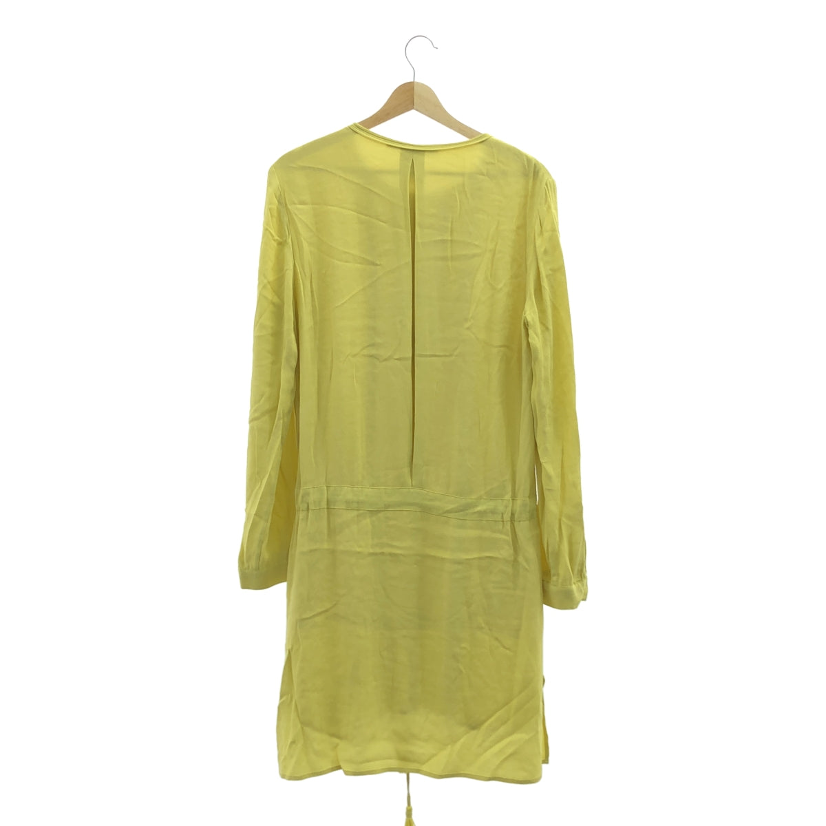 DIANE VON FURSTENBERG / ダイアンフォンファステンバーグ | SLICED DRESS / レーヨン シフォン プリーツ ワンピース | 8 | イエロー | レディース