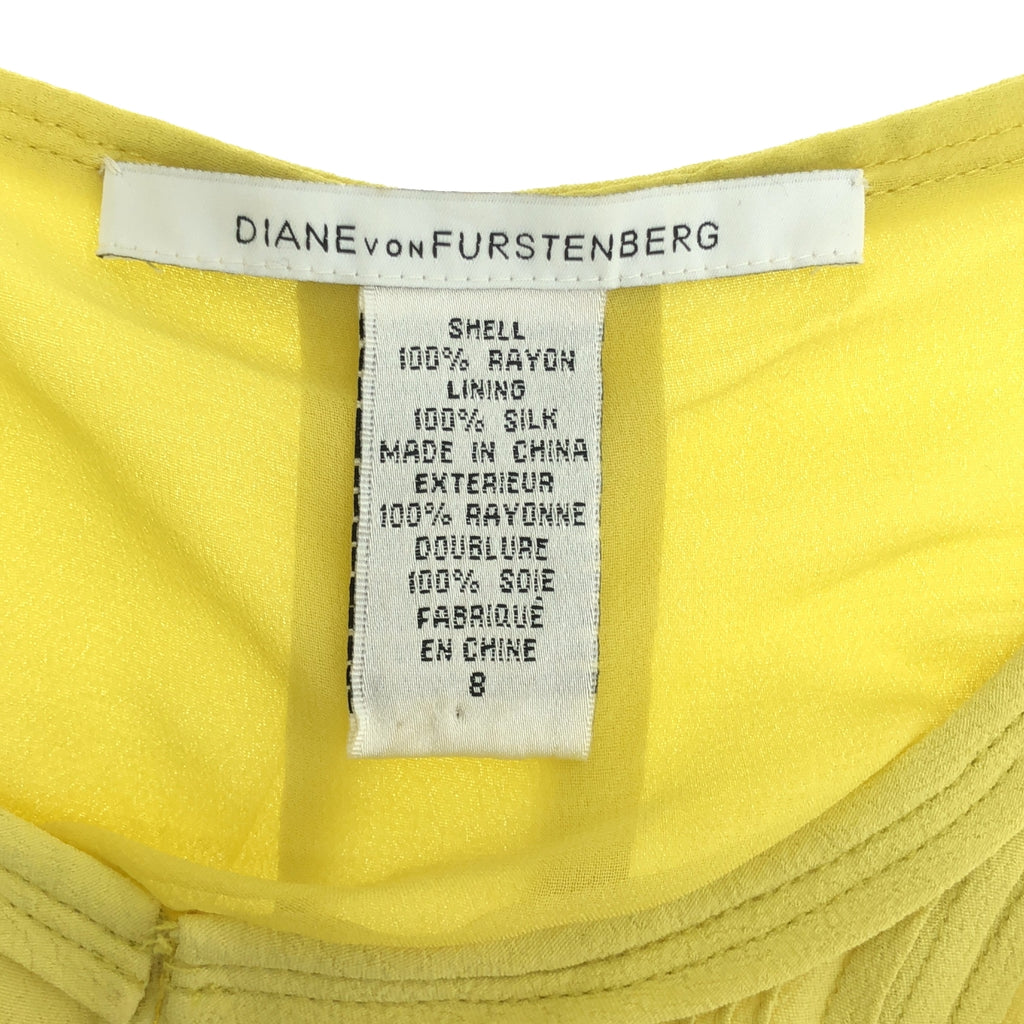 DIANE VON FURSTENBERG / ダイアンフォンファステンバーグ | SLICED DRESS / レーヨン シフォン プリーツ ワンピース | 8 | イエロー | レディース