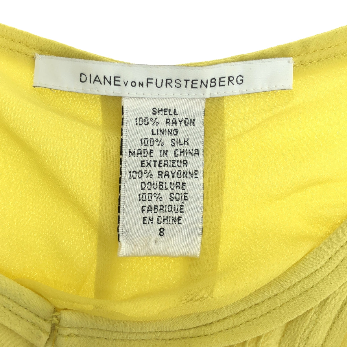 DIANE VON FURSTENBERG / ダイアンフォンファステンバーグ | SLICED DRESS / レーヨン シフォン プリーツ ワンピース | 8 | イエロー | レディース