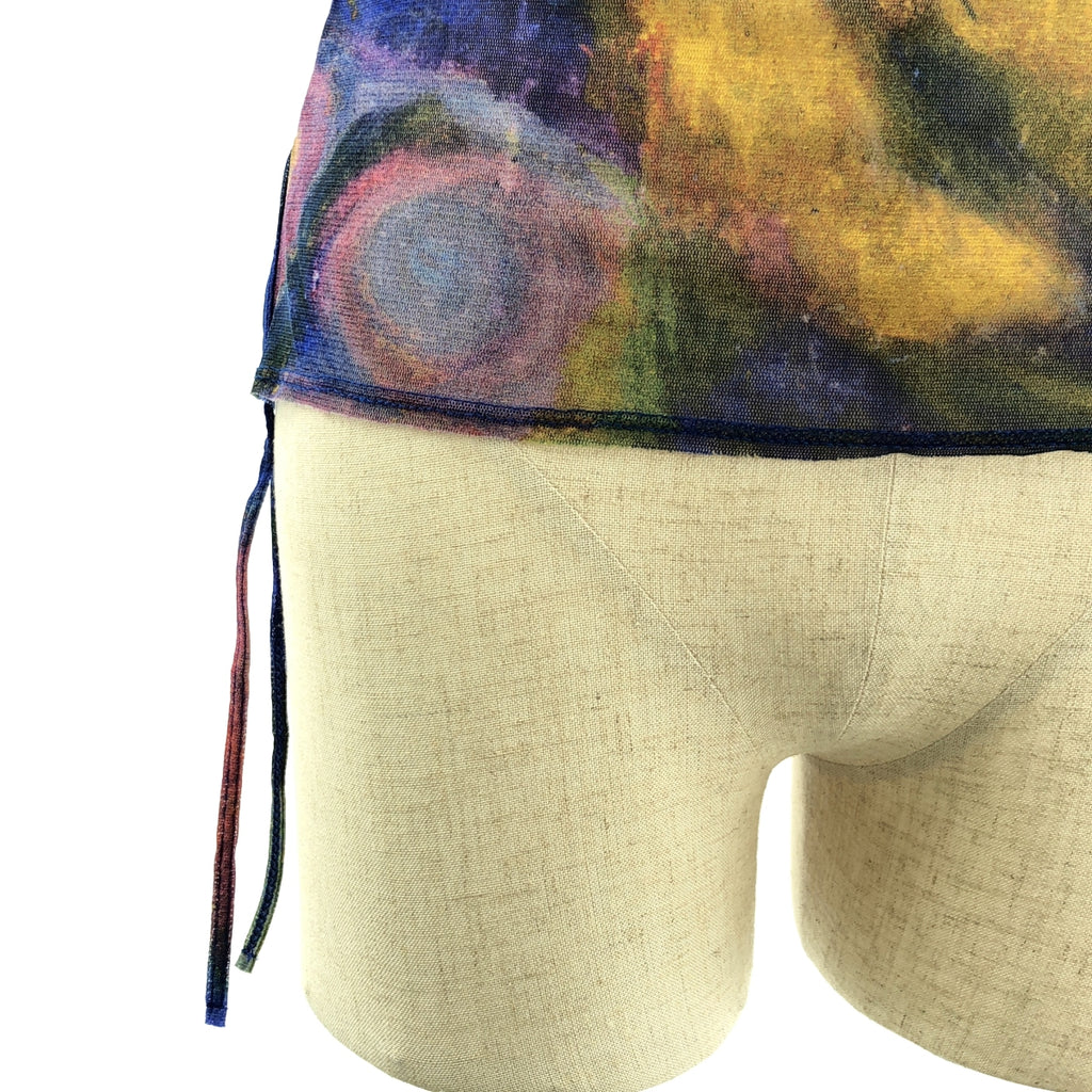 ISSEY MIYAKE / イッセイミヤケ | サイドリボン シアー プリント カットソー | 3 | レディース