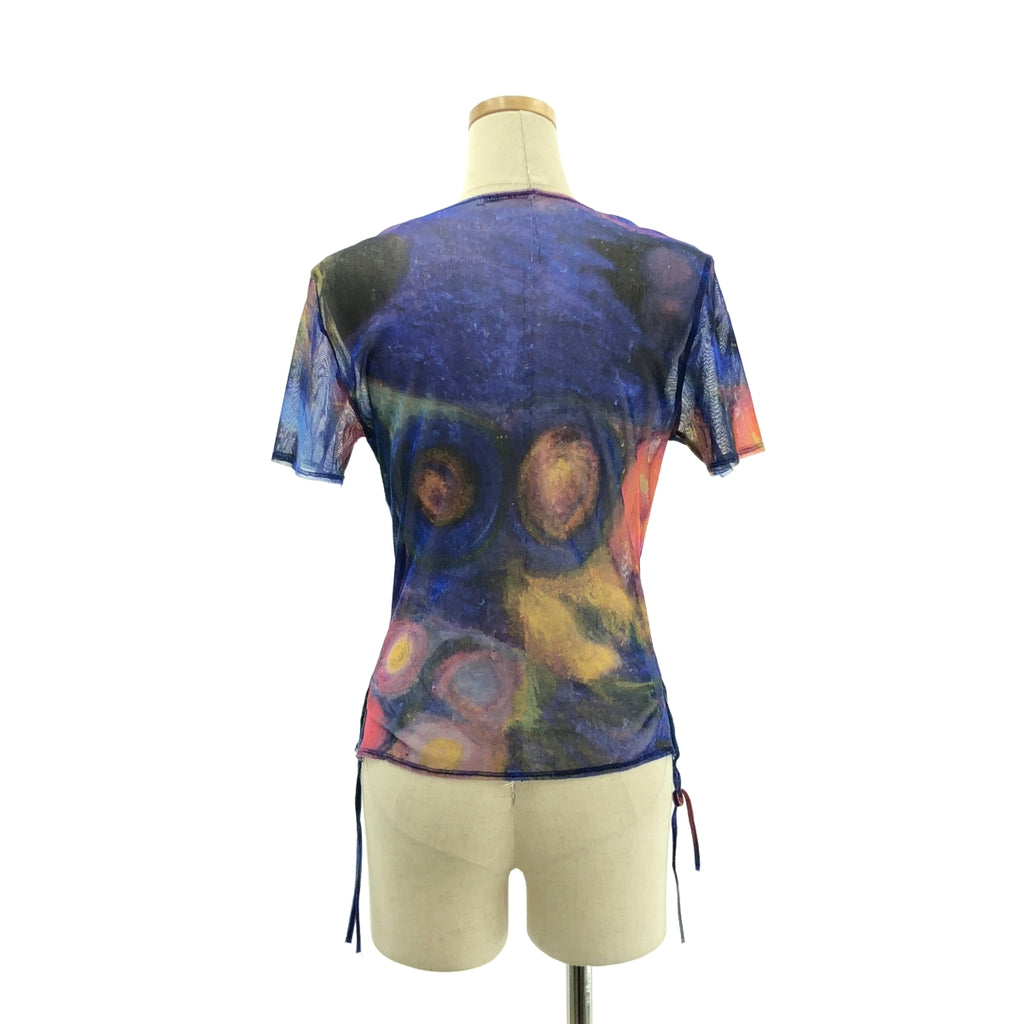 ISSEY MIYAKE / イッセイミヤケ | サイドリボン シアー プリント カットソー | 3 | レディース