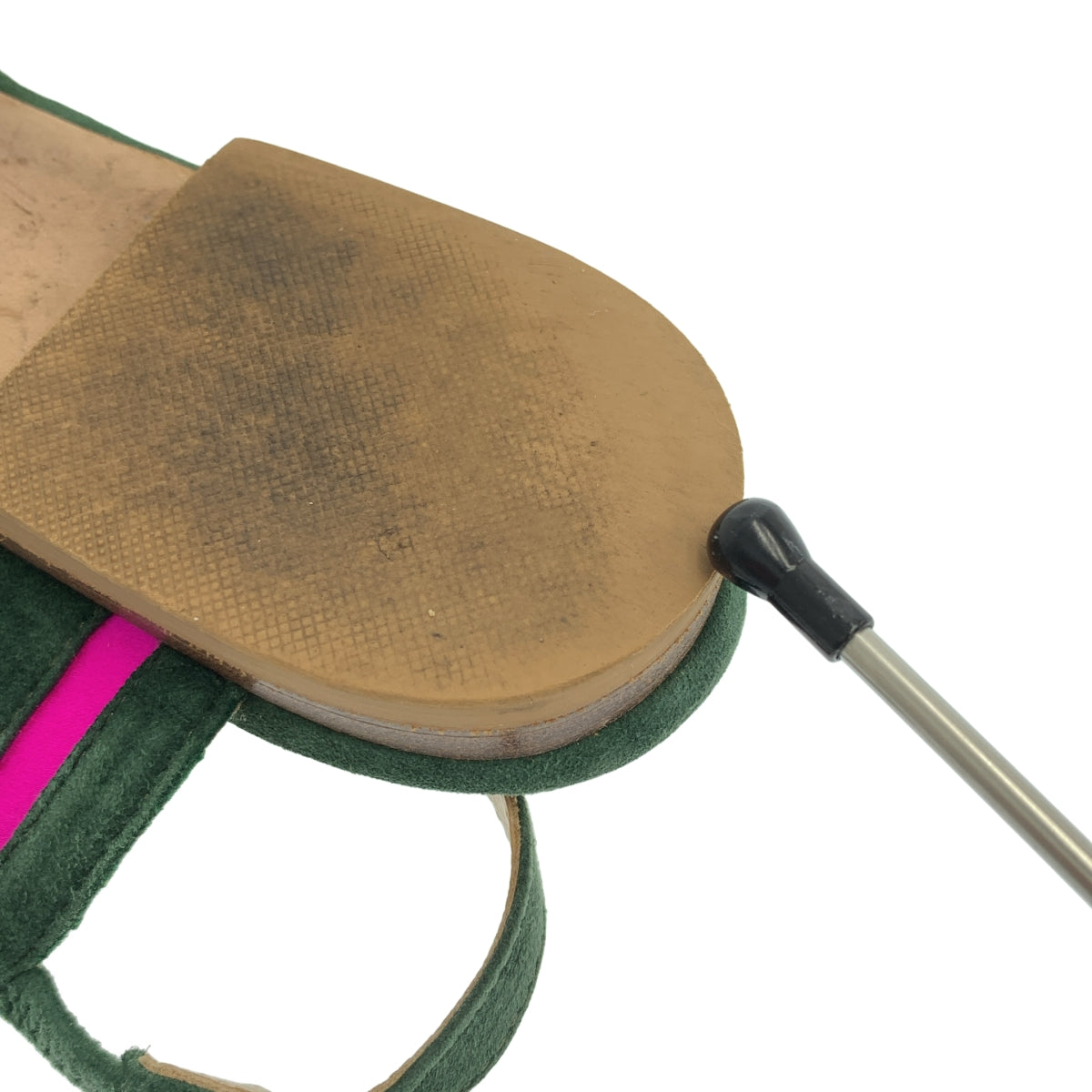 NEBULONI E / 네브로니 | 스웨이드 가죽 바이 컬러 스트랩 포인티드 투 플랫 슈즈 | 38 | 여성