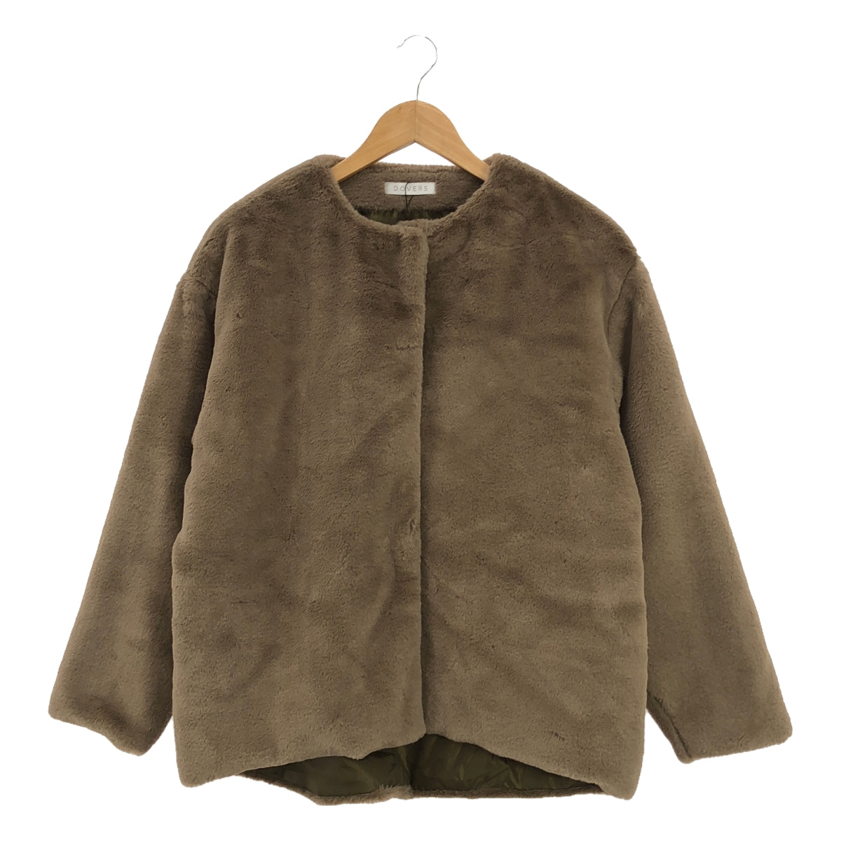 [Good Condition] DOVERS | Faux Fur No Collar Jacket / Fully Lined | Free | Brown | Women's