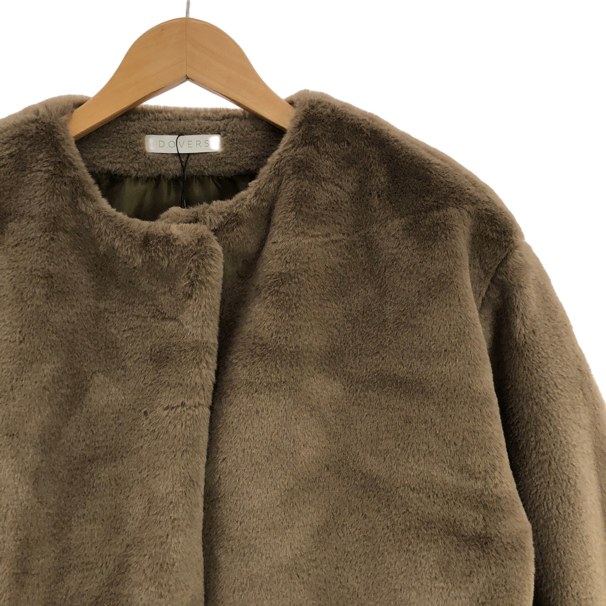 [Good Condition] DOVERS | Faux Fur No Collar Jacket / Fully Lined | Free | Brown | Women's