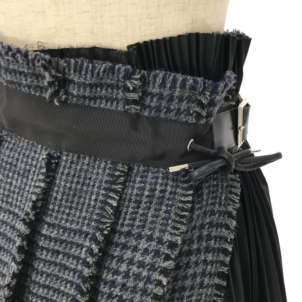 sacai / サカイ | Pleat Wrap Skirt-Tweed  / 異素材 ツイード プリーツ スカート / ペチコート付き | 0 | レディース