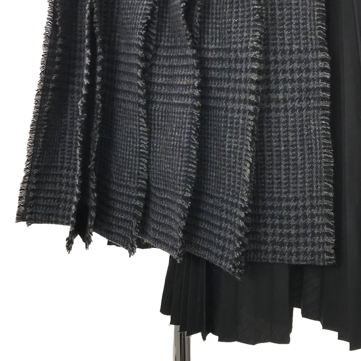 sacai / サカイ | Pleat Wrap Skirt-Tweed  / 異素材 ツイード プリーツ スカート / ペチコート付き | 0 | レディース