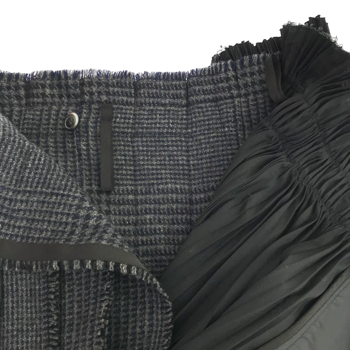 sacai / サカイ | Pleat Wrap Skirt-Tweed / 異素材 ツイード