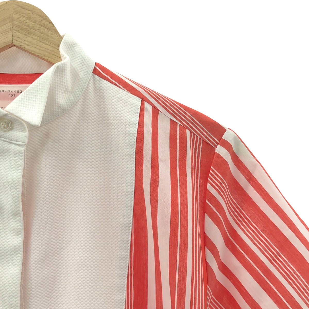 sacai / サカイ | サイドジップ ストライプ シャツワンピース | 1