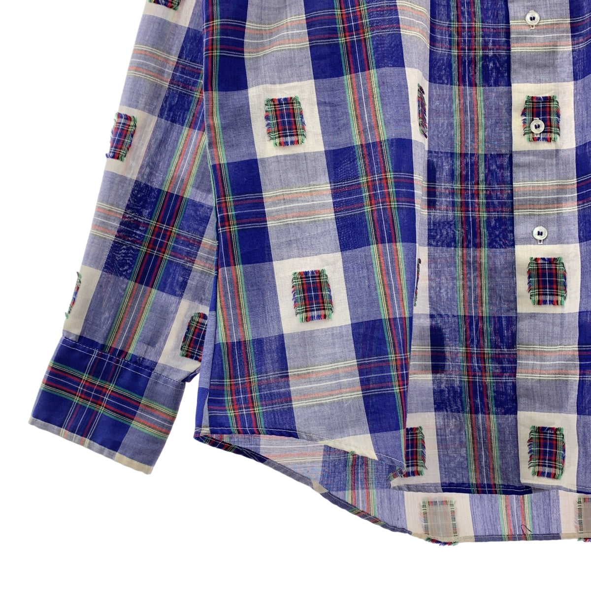 VINTAGE / ヴィンテージ古着 | SAKS FIFTH AVENUE サックスフィフスアベニュー / パッチ チェックシャツ | L | ブルー | メンズ