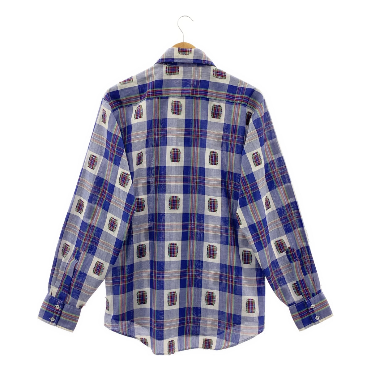 VINTAGE / ヴィンテージ古着 | SAKS FIFTH AVENUE サックスフィフスアベニュー / パッチ チェックシャツ | L | ブルー | メンズ