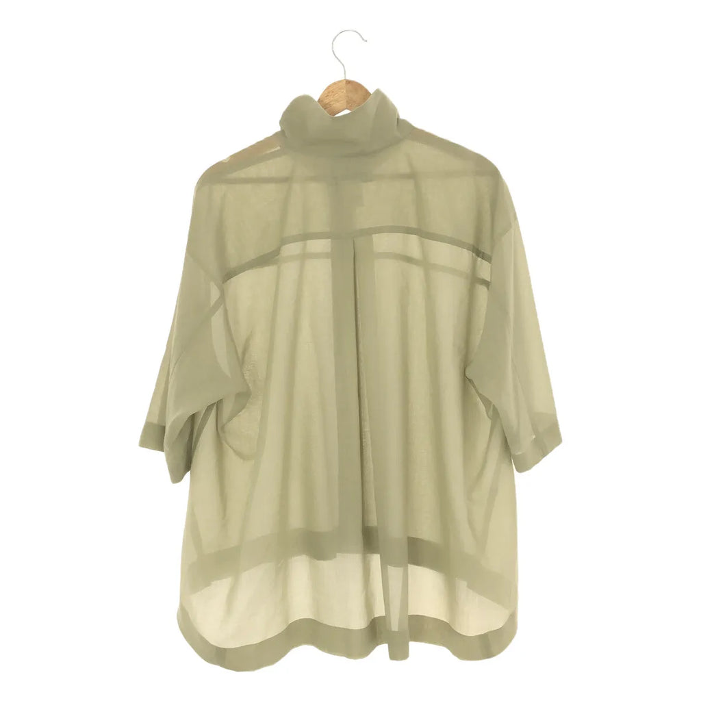 [狀況良好] 三宅一生 | 2023SS |透明羊毛高領超大短袖襯衫 | 2 |淺綠色 |女性的