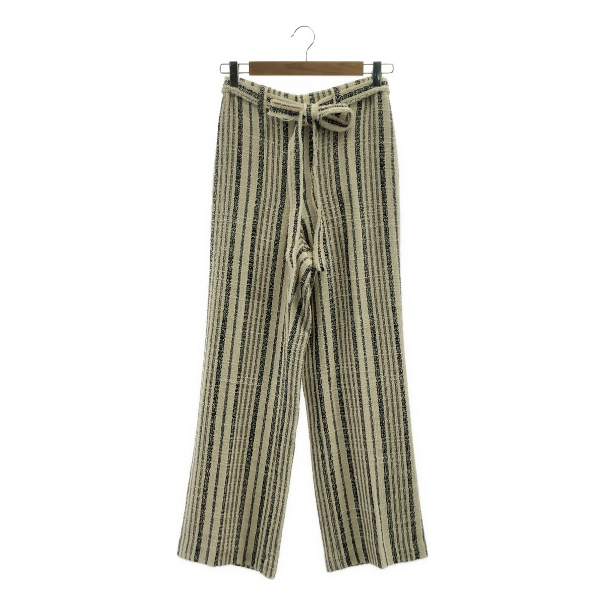 【美品】  CURRENTAGE / カレンテージ | TWEEDY センタープレス パンツ | 1 | オフホワイト/ブラック | レディース