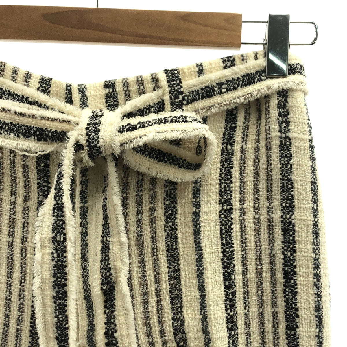 【美品】  CURRENTAGE / カレンテージ | TWEEDY センタープレス パンツ | 1 | オフホワイト/ブラック | レディース