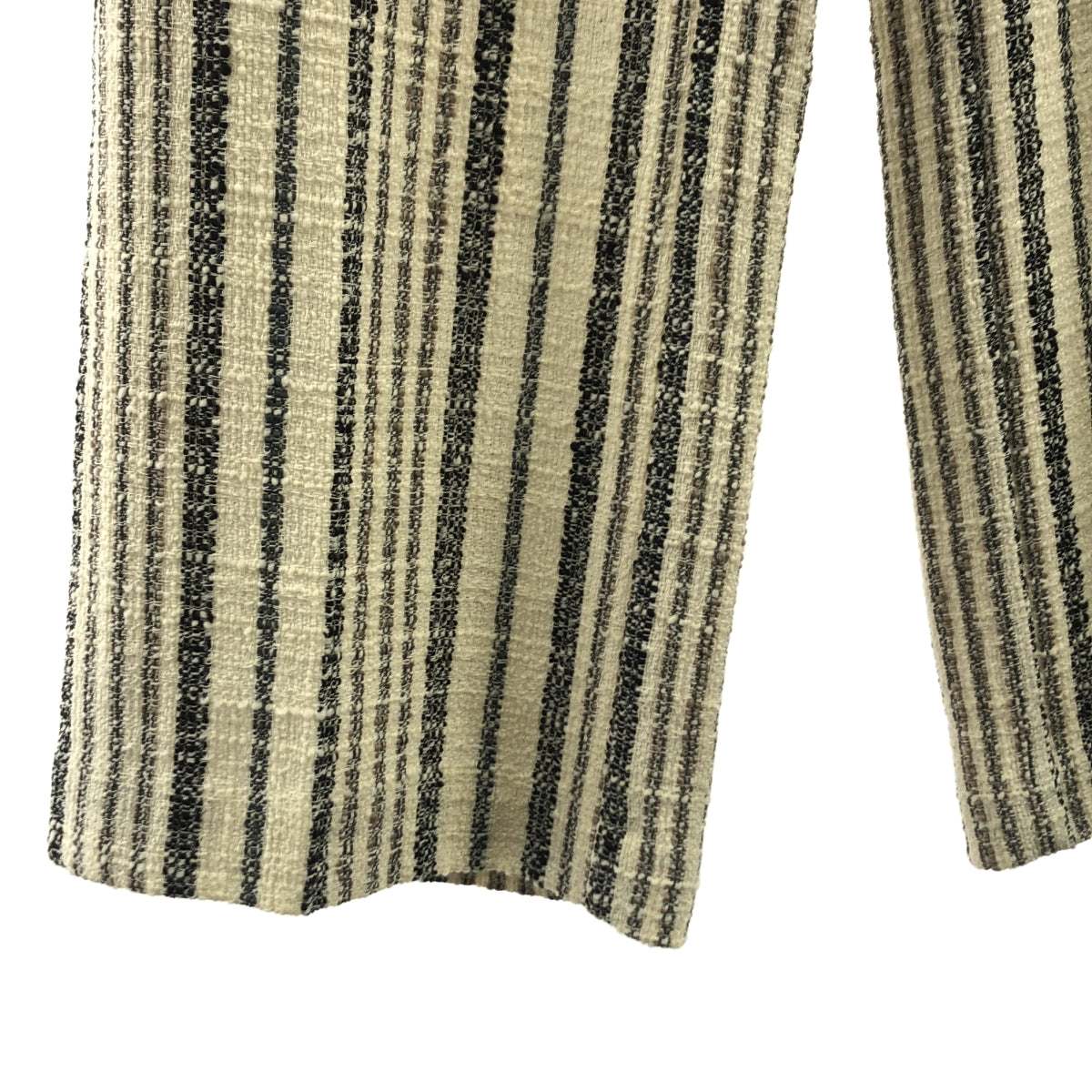【美品】  CURRENTAGE / カレンテージ | TWEEDY センタープレス パンツ | 1 | オフホワイト/ブラック | レディース