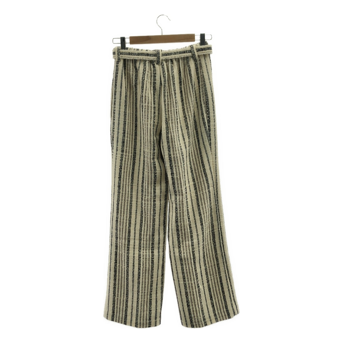 【美品】  CURRENTAGE / カレンテージ | TWEEDY センタープレス パンツ | 1 | オフホワイト/ブラック | レディース