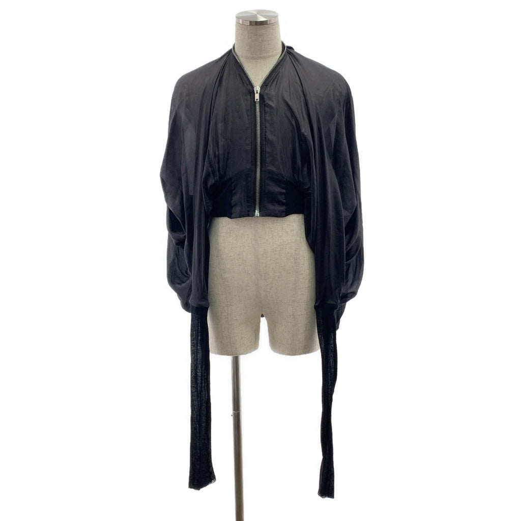 【新品】  Rick Owens / リックオウエンス | 2024SS | LIDO Bubble Batwing Flight Bomber Jacket バブル バットウィング シルク シアー ボンバージャケット | 46 | ブラック | メンズ