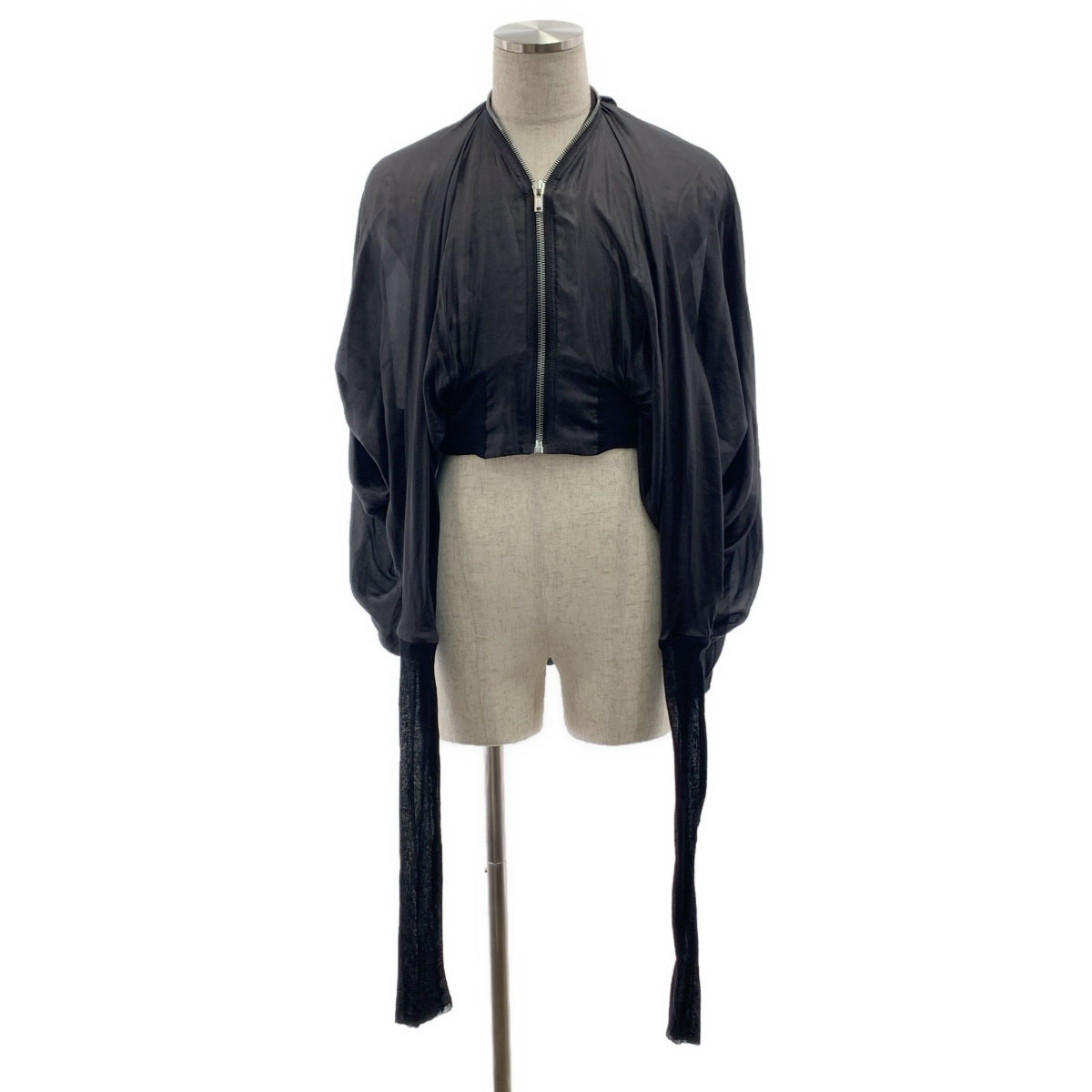 【新品】  Rick Owens / リックオウエンス | 2024SS | LIDO Bubble Batwing Flight Bomber Jacket バブル バットウィング シルク シアー ボンバージャケット | 46 | ブラック | メンズ