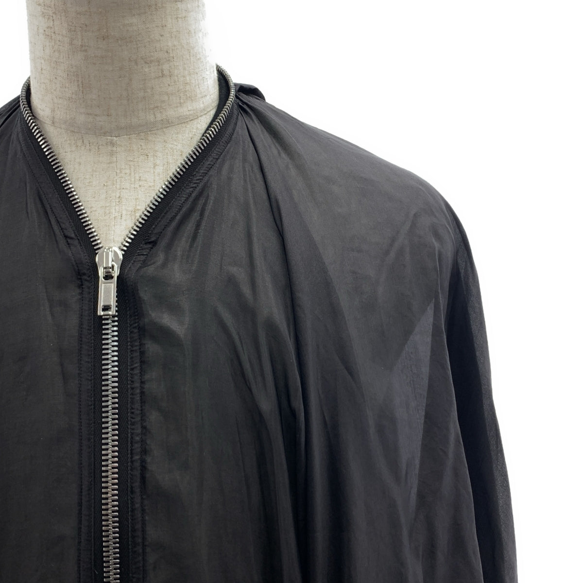 【新品】  Rick Owens / リックオウエンス | 2024SS | LIDO Bubble Batwing Flight Bomber Jacket バブル バットウィング シルク シアー ボンバージャケット | 46 | ブラック | メンズ