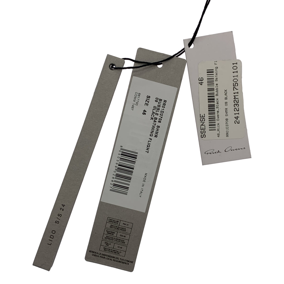 【新品】  Rick Owens / リックオウエンス | 2024SS | LIDO Bubble Batwing Flight Bomber Jacket バブル バットウィング シルク シアー ボンバージャケット | 46 | ブラック | メンズ