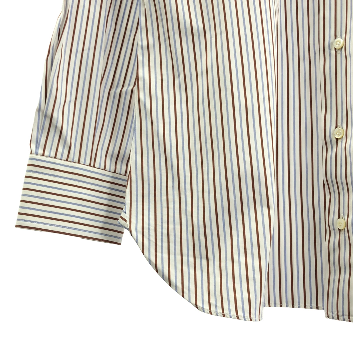 【미품】 Stile Latino / 스티레 라티노 | 코튼 멀티 컬러 스트라이프 드레스 셔츠 | 39 | 화이트 계열 | 남성