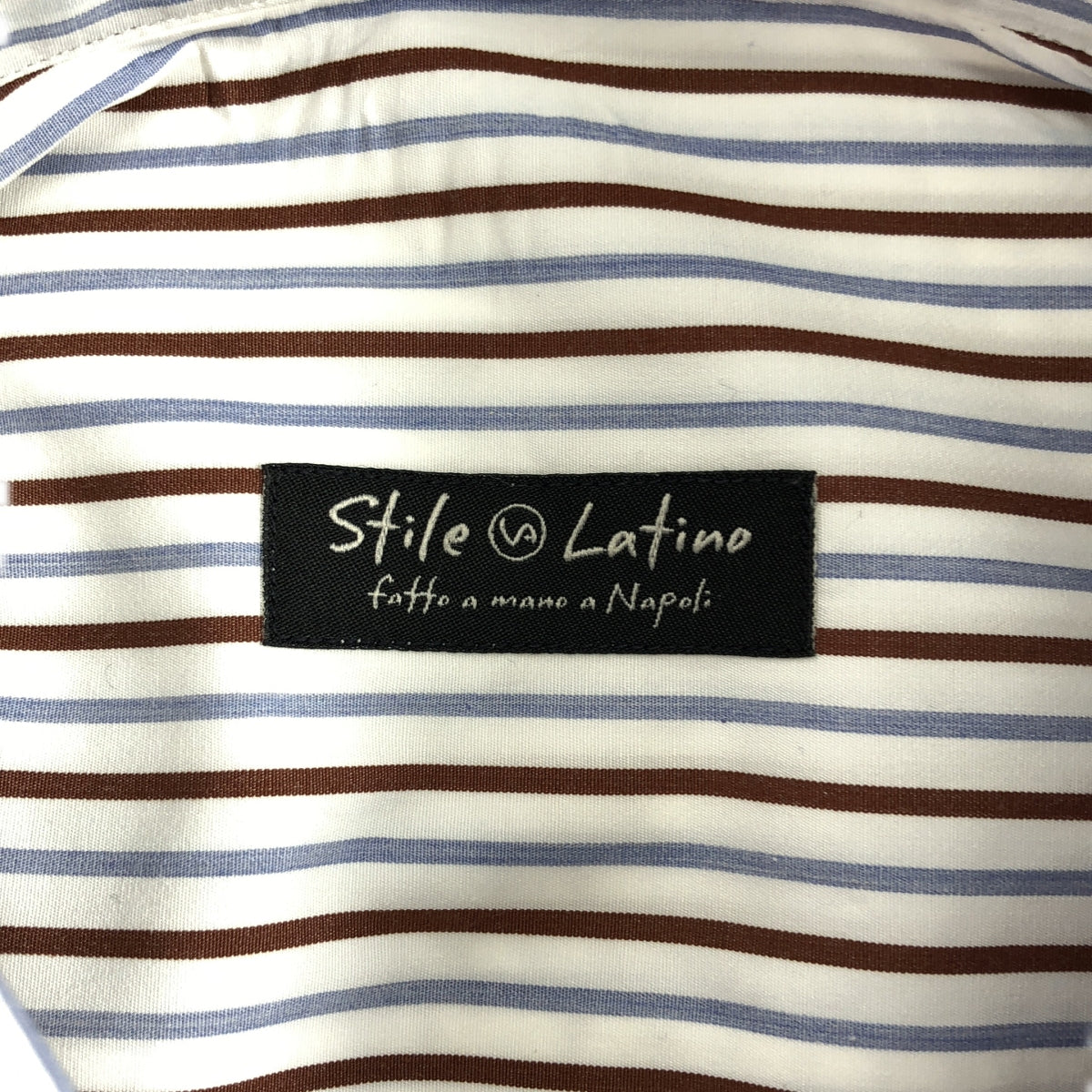 【미품】 Stile Latino / 스티레 라티노 | 코튼 멀티 컬러 스트라이프 드레스 셔츠 | 39 | 화이트 계열 | 남성