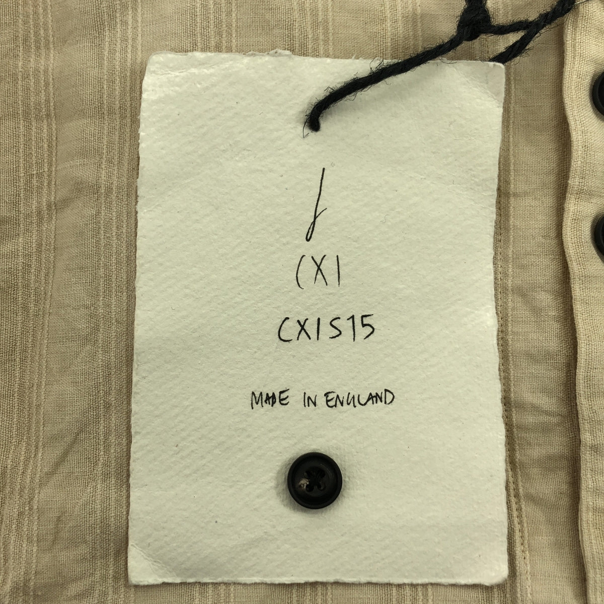 [新] 約翰·亞歷山大·斯凱爾頓 | CXIS15 提花棉質無領襯衫 | L |自然 |男士