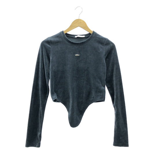 HELK | Velour crew neck cut and sew | Grey | Women's