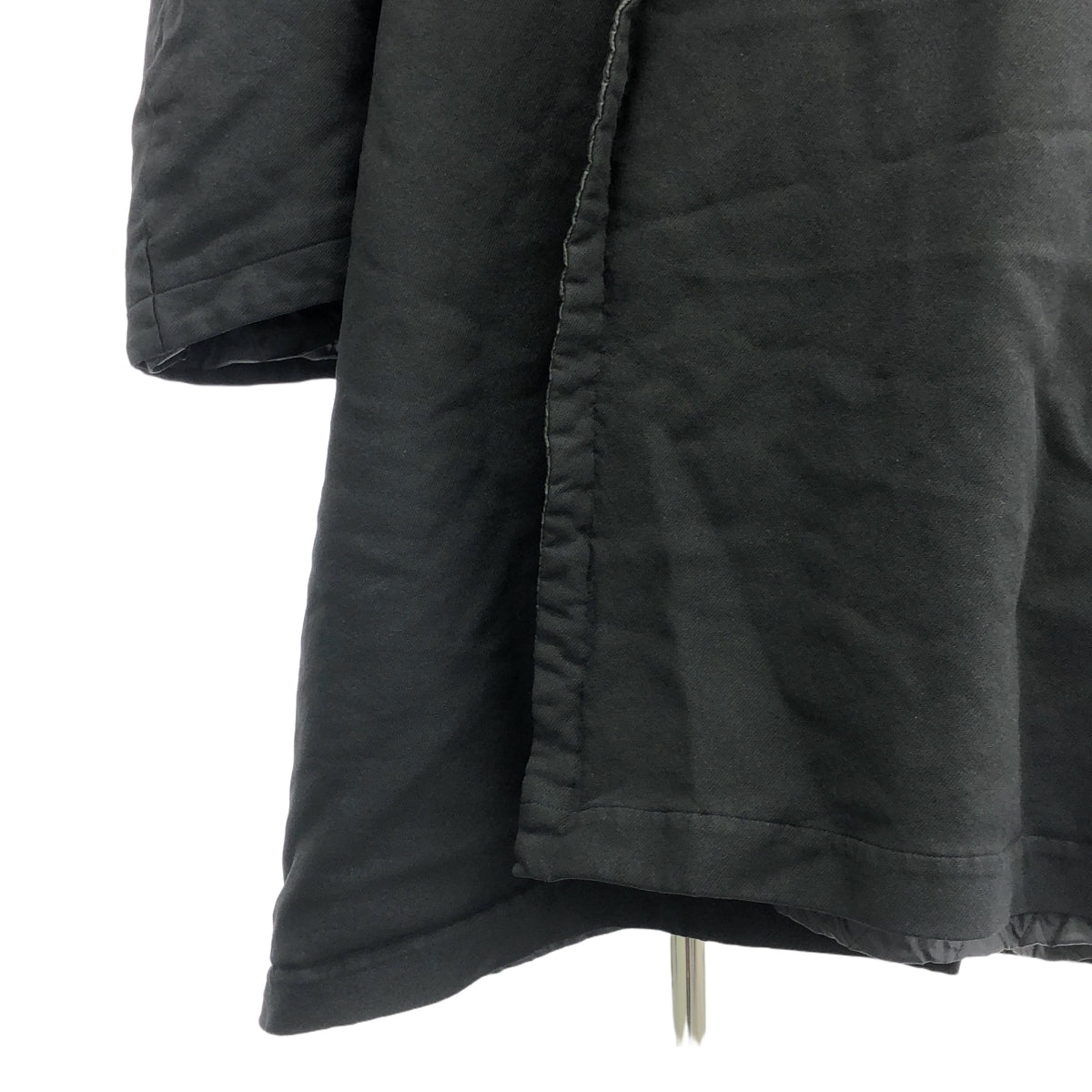 【美品】  COMME des GARCONS COMME des GARCONS / コムコム | 2017AW | ポリエステル 縮絨 中綿 オーバージャケット フーディ / キルティング総裏地 | XS | ブラック | レディース