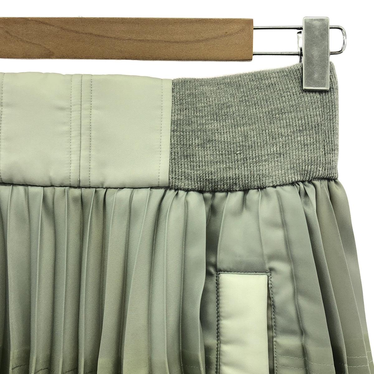 【미품】 sacai / 사카이 | 2023SS | Suiting Skirt 주름 전환 롱 스커트 | 1 | 그레이 / 옐로우 | 여성